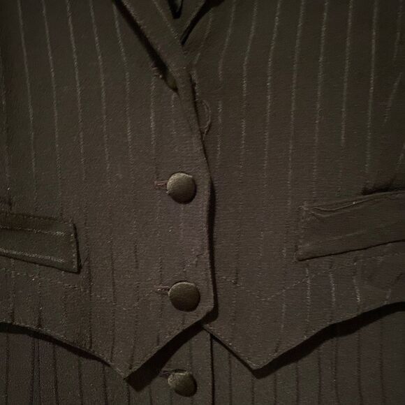 Karen Alexander Vintage Tuxedo Dress Size 8 Made in The USA  Stripe - Picture 5 of 12